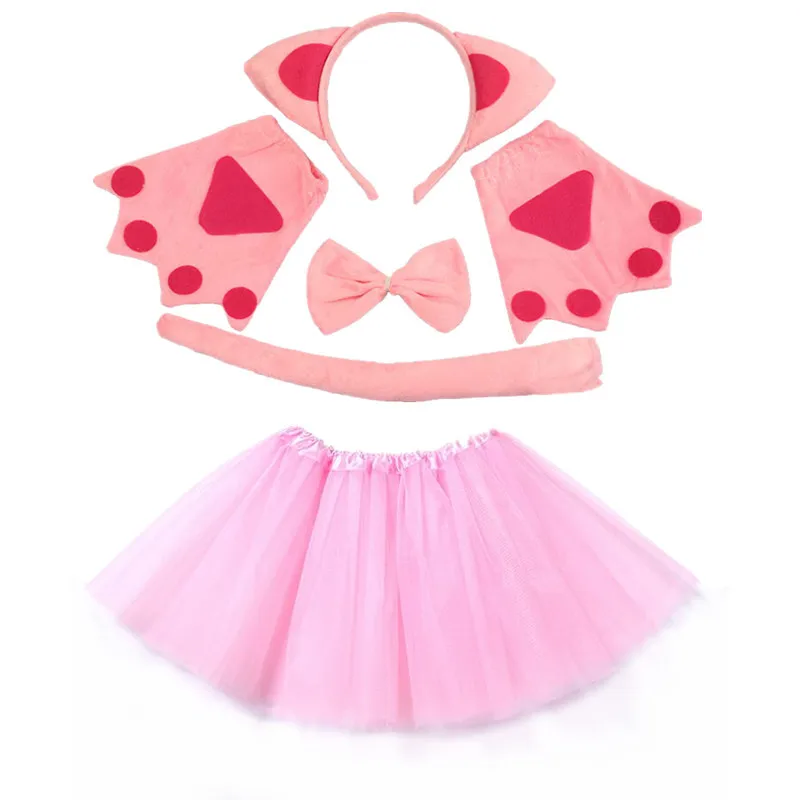 

Black Cat Cosplay Animal Ear Headband Bow Tail Tutu Skirt Set Costume Kids Birthday Party Props Halloween Christmas