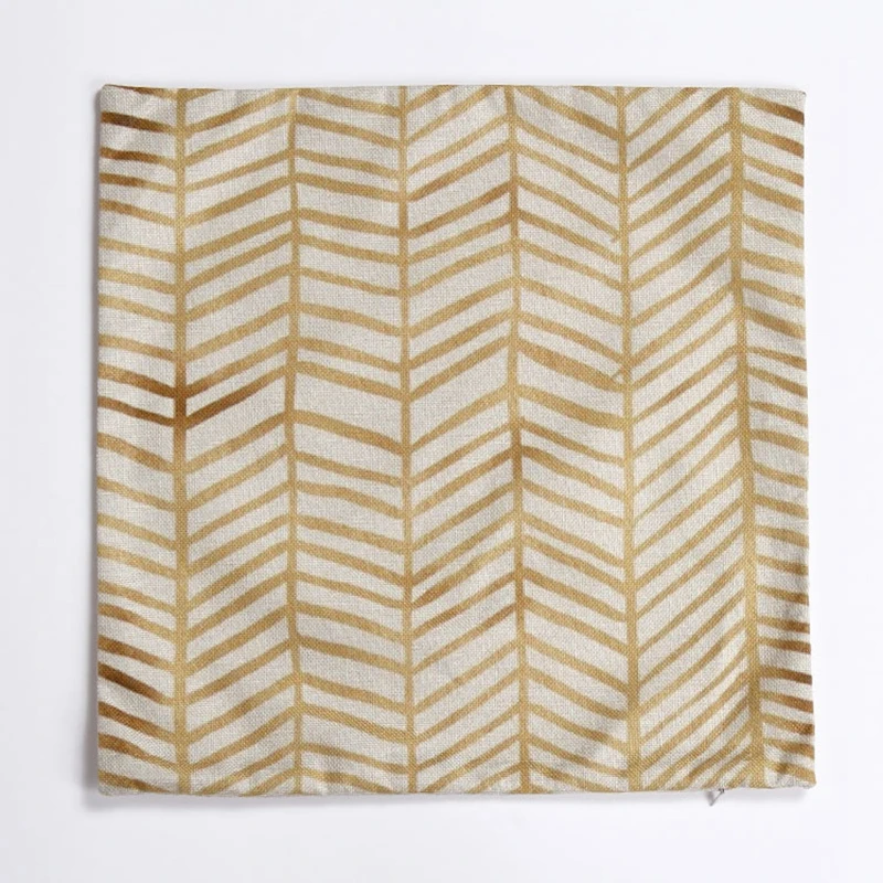 Клетчатая золотисто желтая льняная подушка для дома дивана офиса спинки