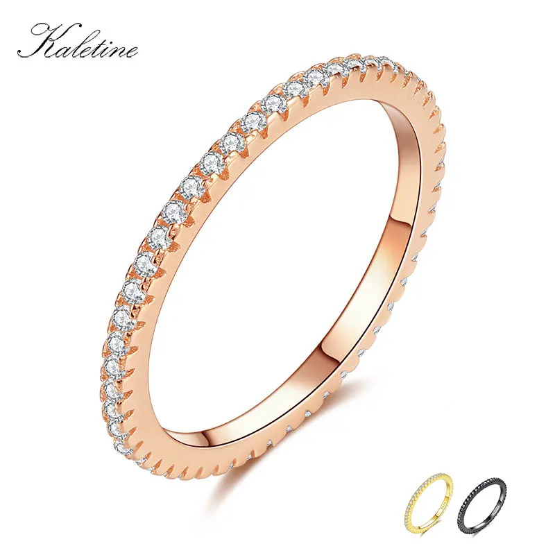 KALETINE, роскошный бренд, 925, Sterlng, серебряные кольца для женщин, обручальное кольцо, черное, розовое золото, ювелирное изделие, юбилей, опт, много оптом