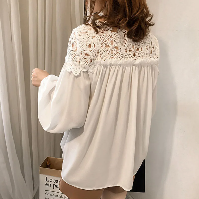 Женская одежда больших размеров 2018 шифоновая блузка с длинным рукавом женские