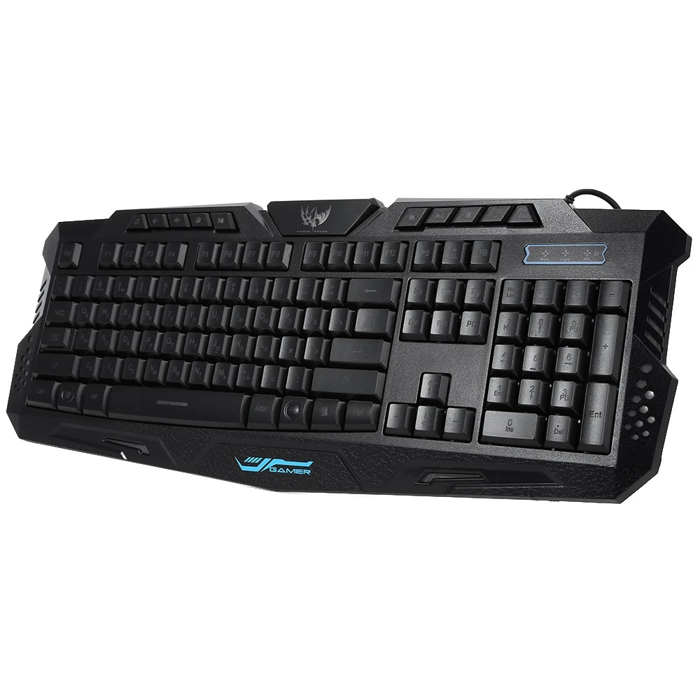 Двуязычный русский/английский 3 Подсветка Цвета проводной Pro Gaming Keyboard с