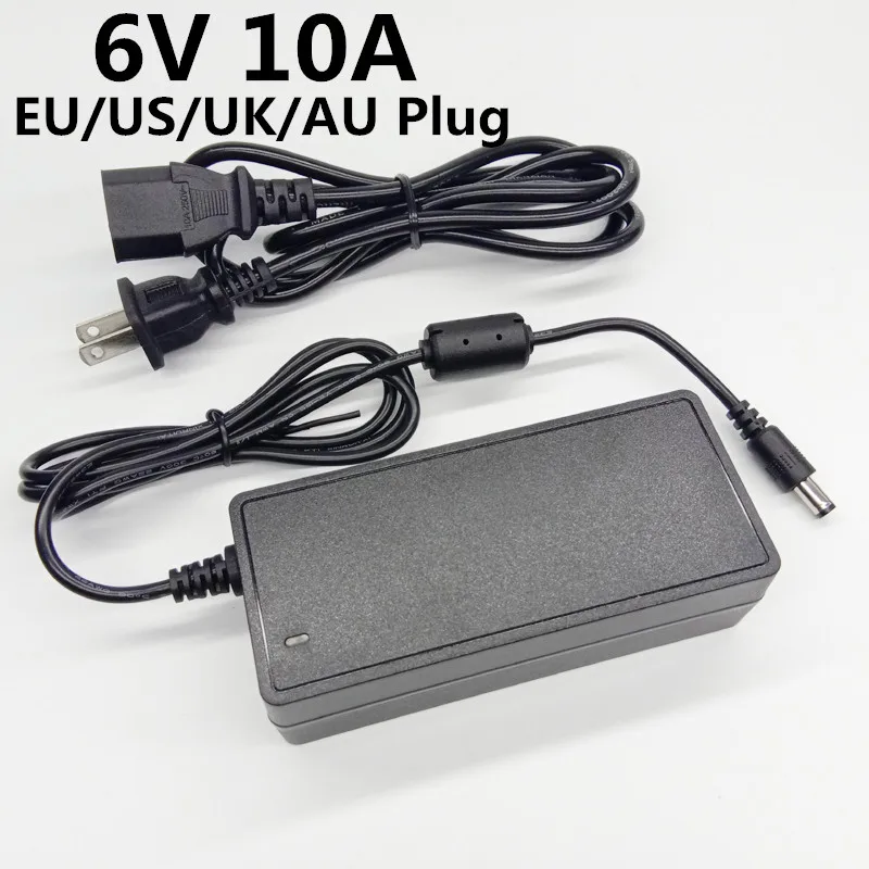 6V 10A 100-240V Universal Power Adapter 6V10A AC/DC Adaptor 6 Volt Supply Switching Converter 220 EU US UK AU Plug Cable | Электроника