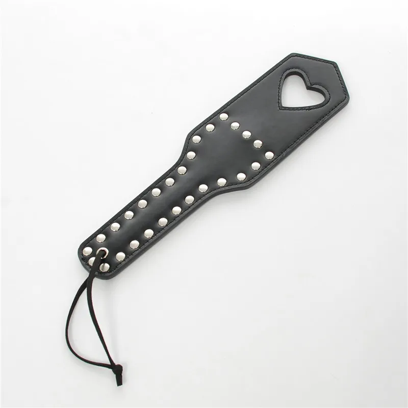 Heart Shaped Spanking Paddle Sex Flirt Racket Sexy Games Toy Leather Black Bondage Flog Whip Beat Submissive Slave Toys | Красота и