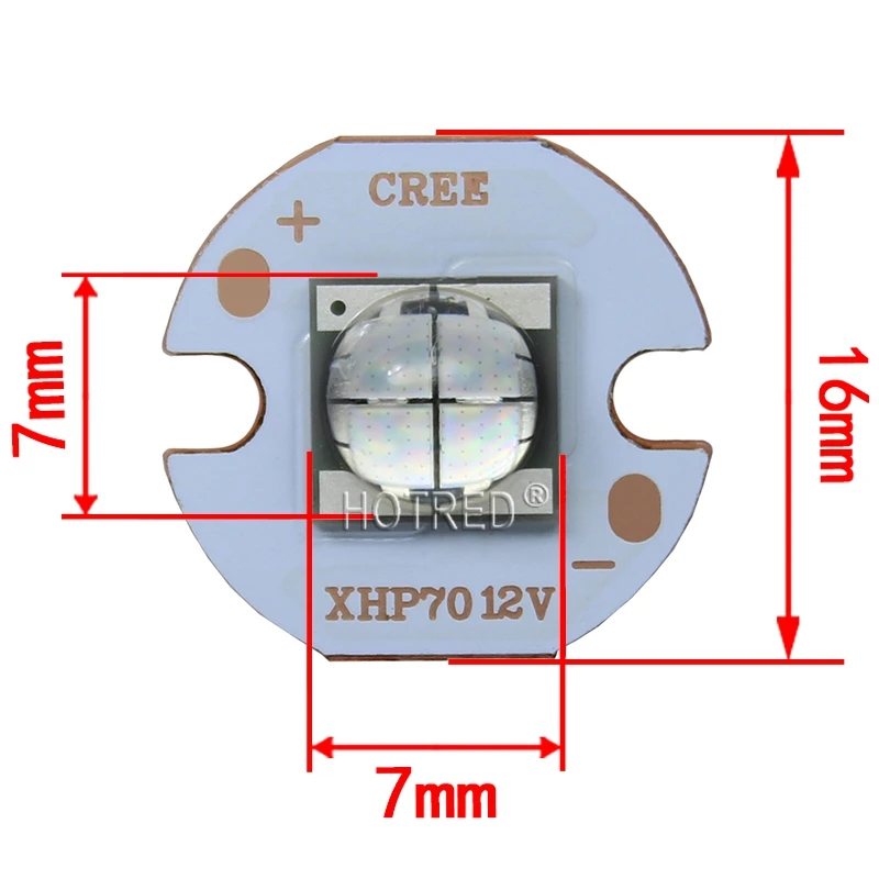 Epi светодиодный s 7070 20 Вт 12 В 6 в светодиодный сменный Cree MKR XHP70 XHP50 светодиодный излучатель холодный белый 6500 к синий светодиодный светильник с 20 мм медной печатной платой