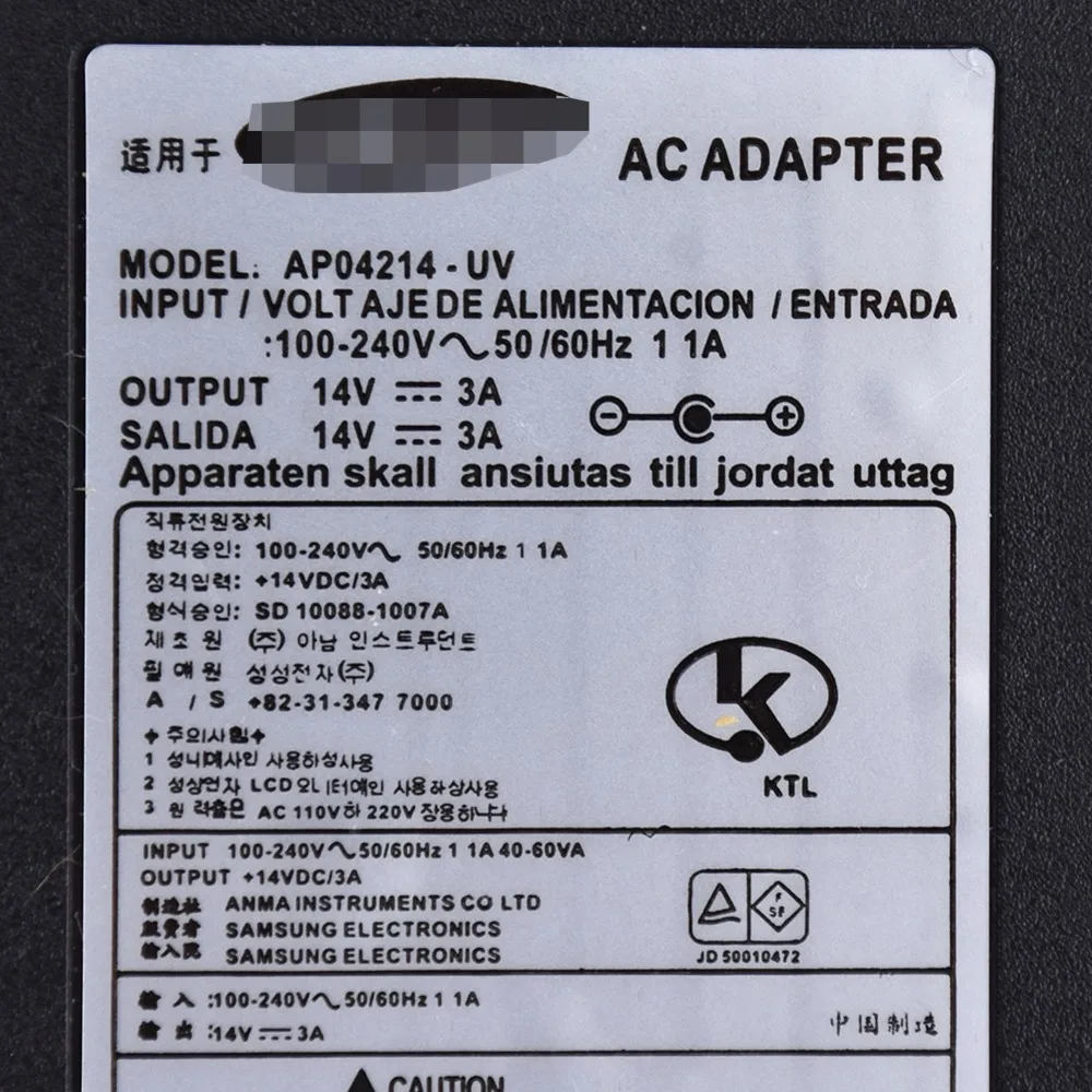 AC100V 240V для Samsung LS22D300 S24D360HL S22D300NV PN3014 зарядное устройство компьютера|Адаптеры
