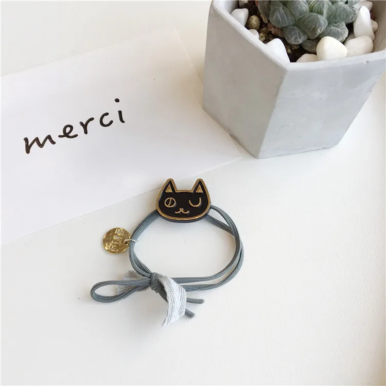 grey2pcs 2 шт., корейские милые резинки для волос с животными, резинки для волос, эластичные резинки для волос, аксессуары для волос, резинки для женщин, резинка для волос для девочек - Цвет: grey2pcs