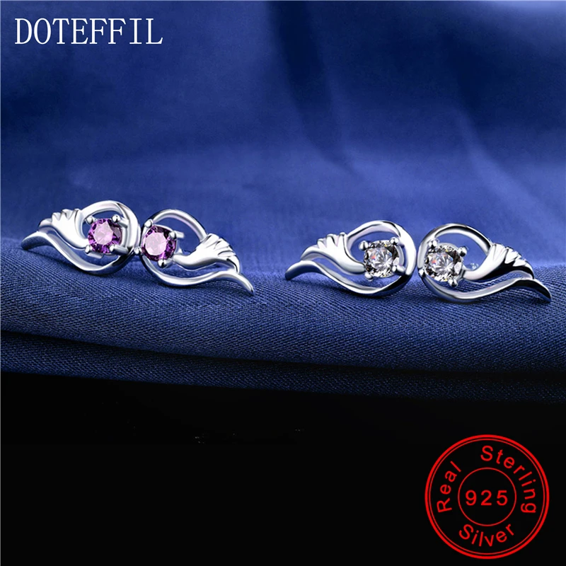 Женские серьги с перьями серебро 925 пробы 100% Стерлинговое Серебро