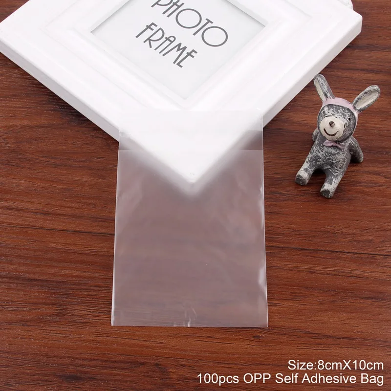Transparent 8x10 FENGRISE Monster Candy Bag Прозрачный матовый Подарочный мешок для печенья, свадьбы, дня рождения, вечеринки, подарочные пакеты, упаковочные материалы, пластиковые пакеты - Цвет: Transparent 8x10