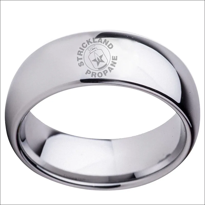 8 мм Серебряные Мужские обручальное кольцо польский купол Вольфрам ювелирные