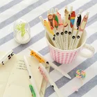 Гелевая ручка, 0,5 мм, 6 шт., Шариковая черная