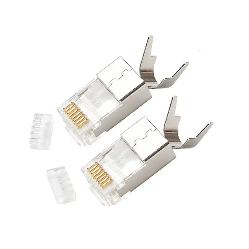 50 шт./лот CAT7 RJ45 разъем Щит FTP штекер 8P8C сети модульный для кабеля Ethernet|cat7 rj45|shield