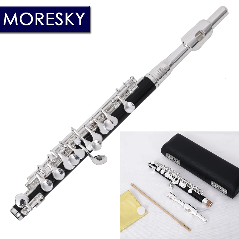 MORESKY Piccolo C Ключ Мельхиор половинного размера флейта посеребренный материал корпуса ABS смола