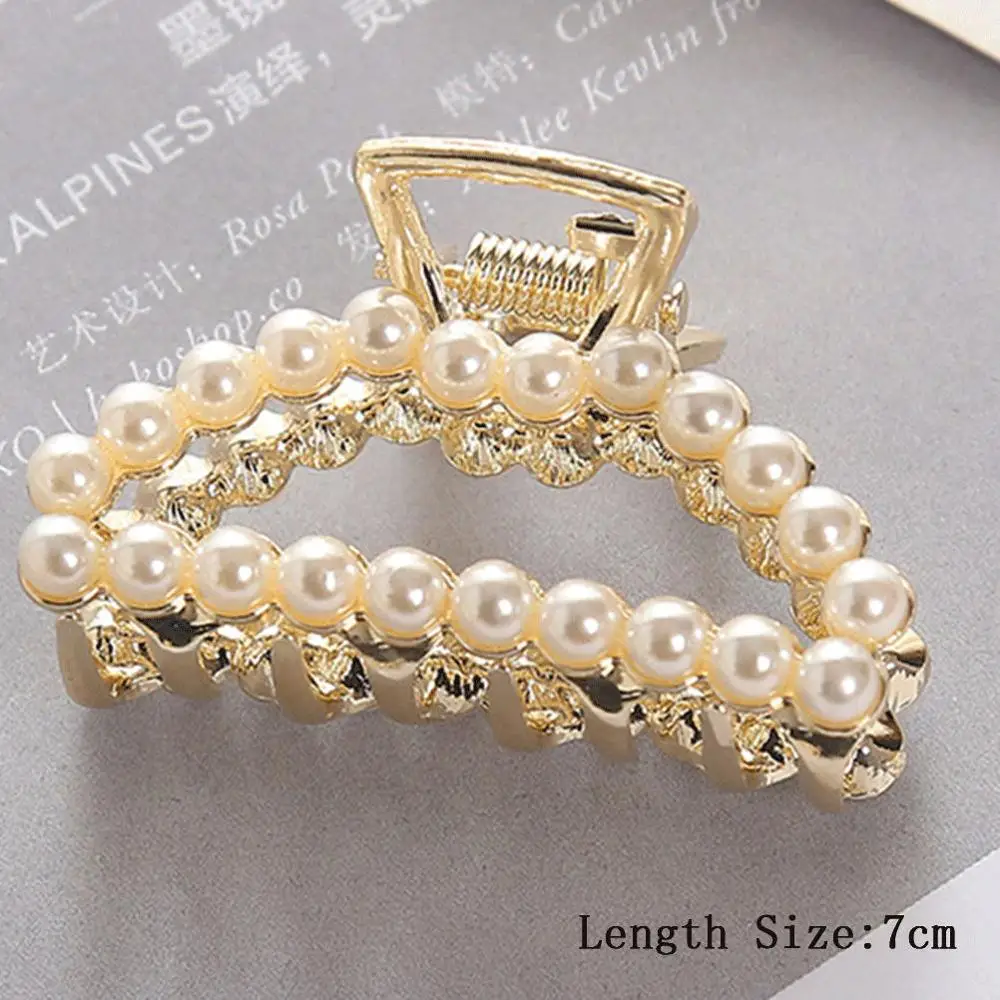 Женские Геометрические Когти для волос MISM металлические жемчужные заколки со