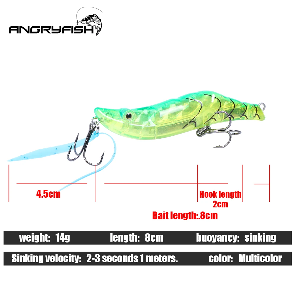 Фото Искусственная рыболовная приманка Angryfish, горячая Распродажа, 1 шт., 8 см, 14 г, с зазубренными крючками, 5 цветов, C8013 №4