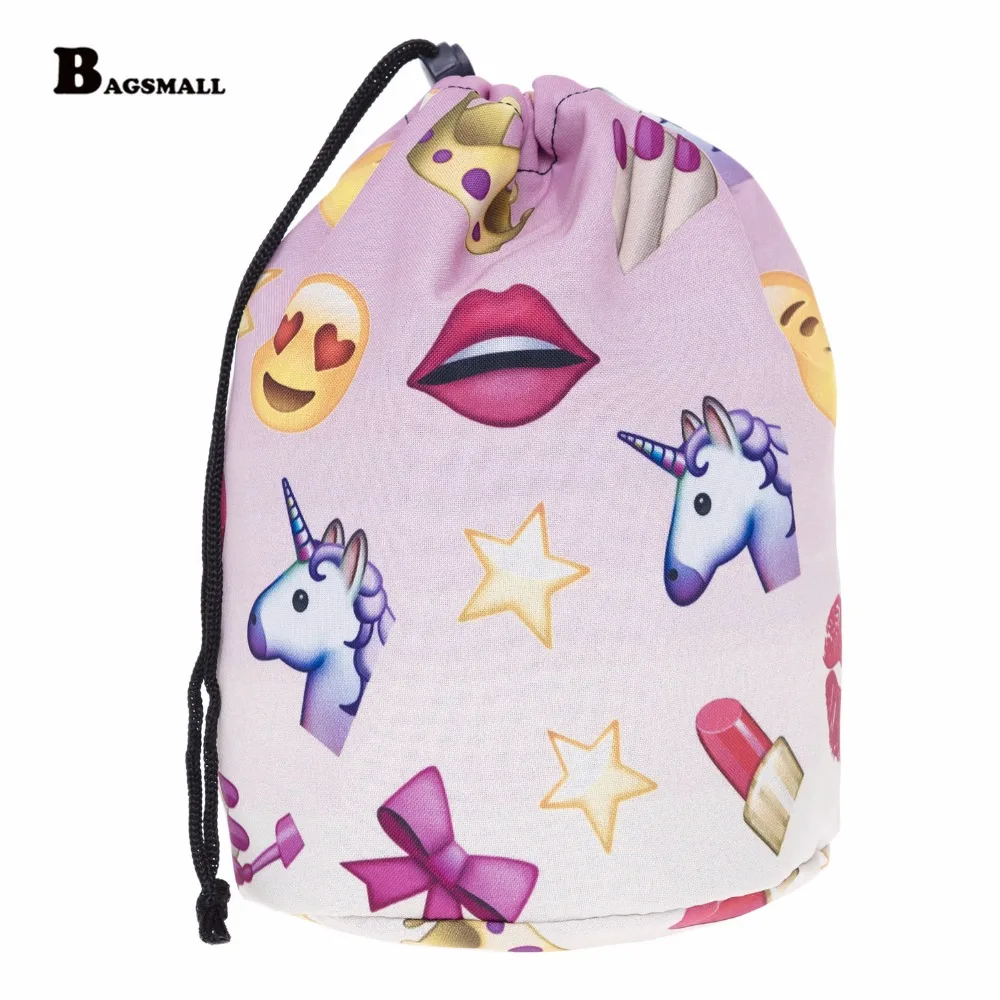 BAGSMALL Водонепроницаемый косметичка Emoji красоты лица ведро Бочкообразная