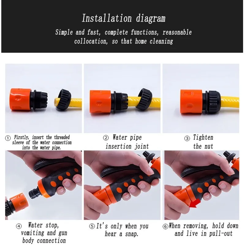 Многофункциональный садовый водяной пистолет со шлангом домашний распылитель