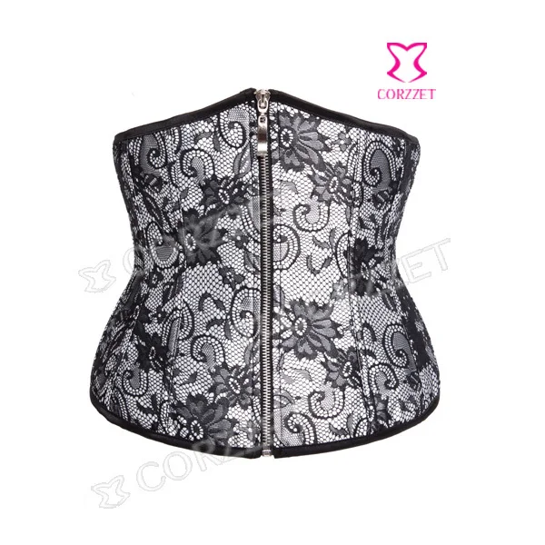 Корсет женский латексный с цветочным узором корсет кружевом и атласной молнией