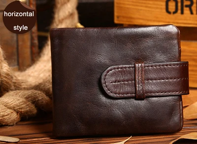 horizontal style Высококачественный кошелек из натуральной кожи, клатч, кожаный мужской кошелек, мужской кошелек, клатч ручной работы, кошелек для монет, сумка для денег - Цвет: horizontal style