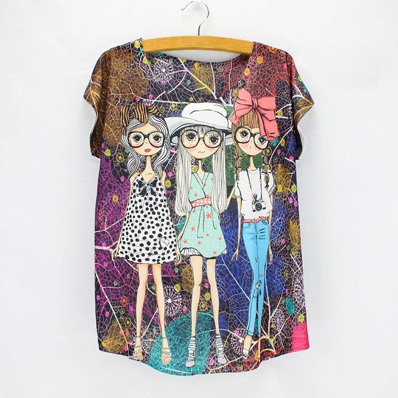 Женская футболка с коротким рукавом круглым вырезом и принтом|top tees|fashion teest-shirt women