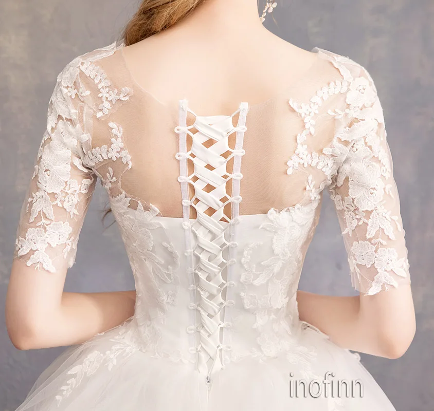 Свадебное платье в пол Inofinn белое кружевное свадебное свадебные платья для