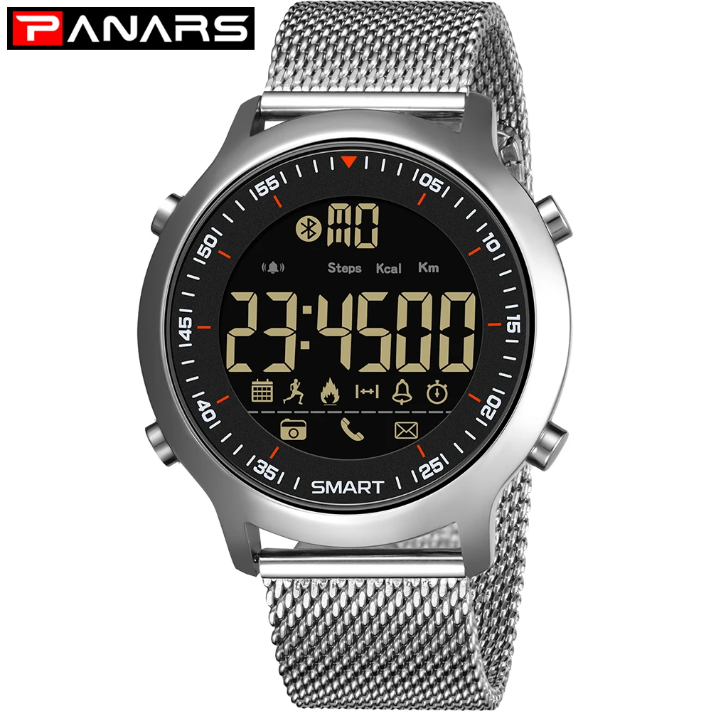 

Смарт-часы PANARS Мужские Цифровые, водостойкие, Bluetooth, для iOS и Android 8302