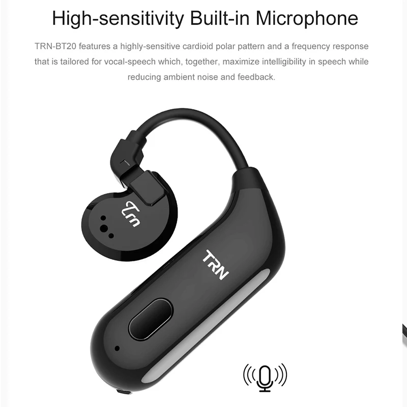 TRN BT20 Bluetooth V5.0 беспроводные bluetooth наушники с MMCX/2Pin коннектором Наушники Адаптер для SE215 SE535 UE900 ZS10/AS10