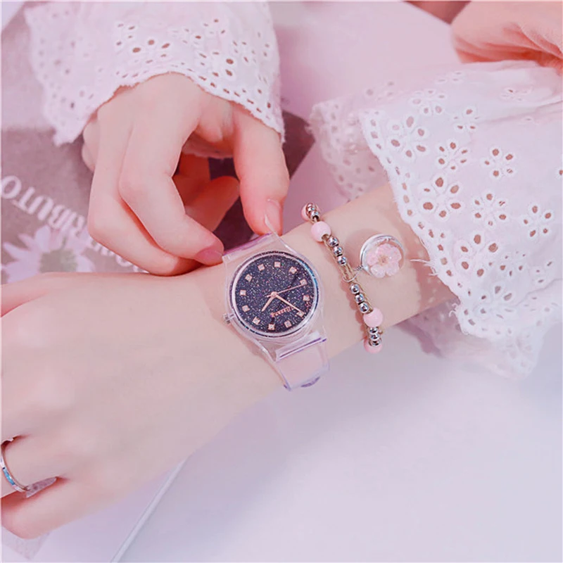 Часы женские прозрачные силиконовые кварцевые 2019|Женские наручные часы| |