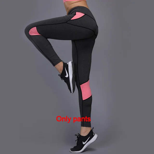 Pink Pants OLOEY, сексуальный комплект для йоги, спортивная одежда для женщин, футболка+ штаны для спортзала, дышащая одежда для тренировок, сжатые Леггинсы для йоги, спортивный костюм - Цвет: Pink Pants