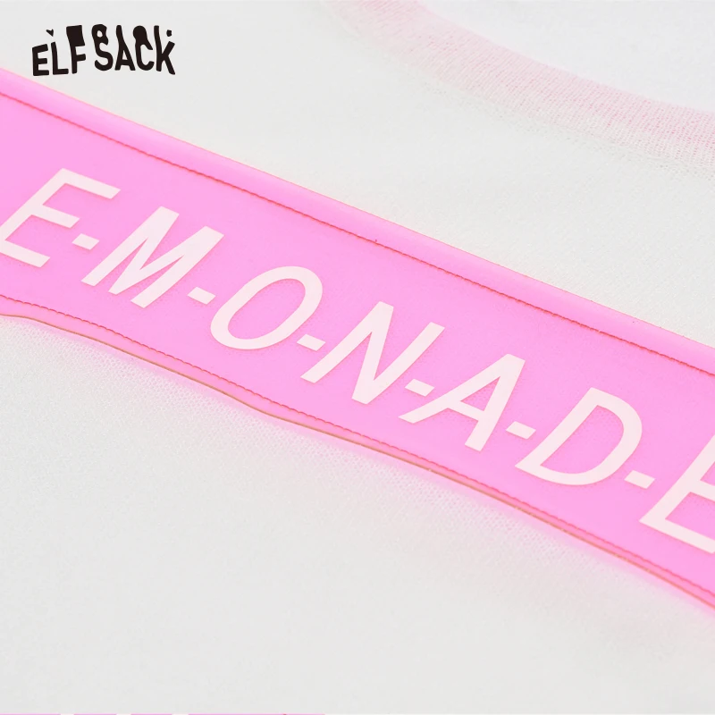 Женский свободный свитер ELFSACK повседневный топ с буквенным принтом круглым