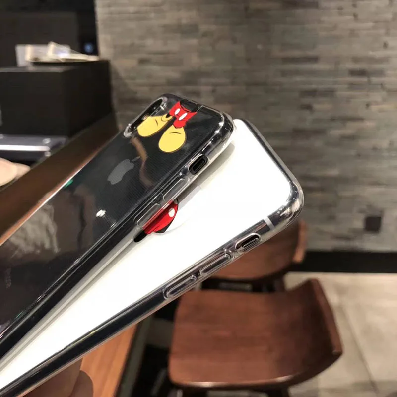 Чехлы для телефонов для iphone 11Pro XS MAX X XR с милыми мультяшными мышками, прозрачный мягкий чехол из ТПУ для iphone 6, 6 S, 7, 8 Plus, 11 задних чехлов conque