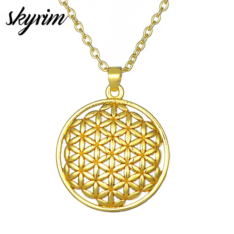 Женская цепочка с подвеской в виде цветка жизни|flower of life|flower life pendantfashion jewelry |