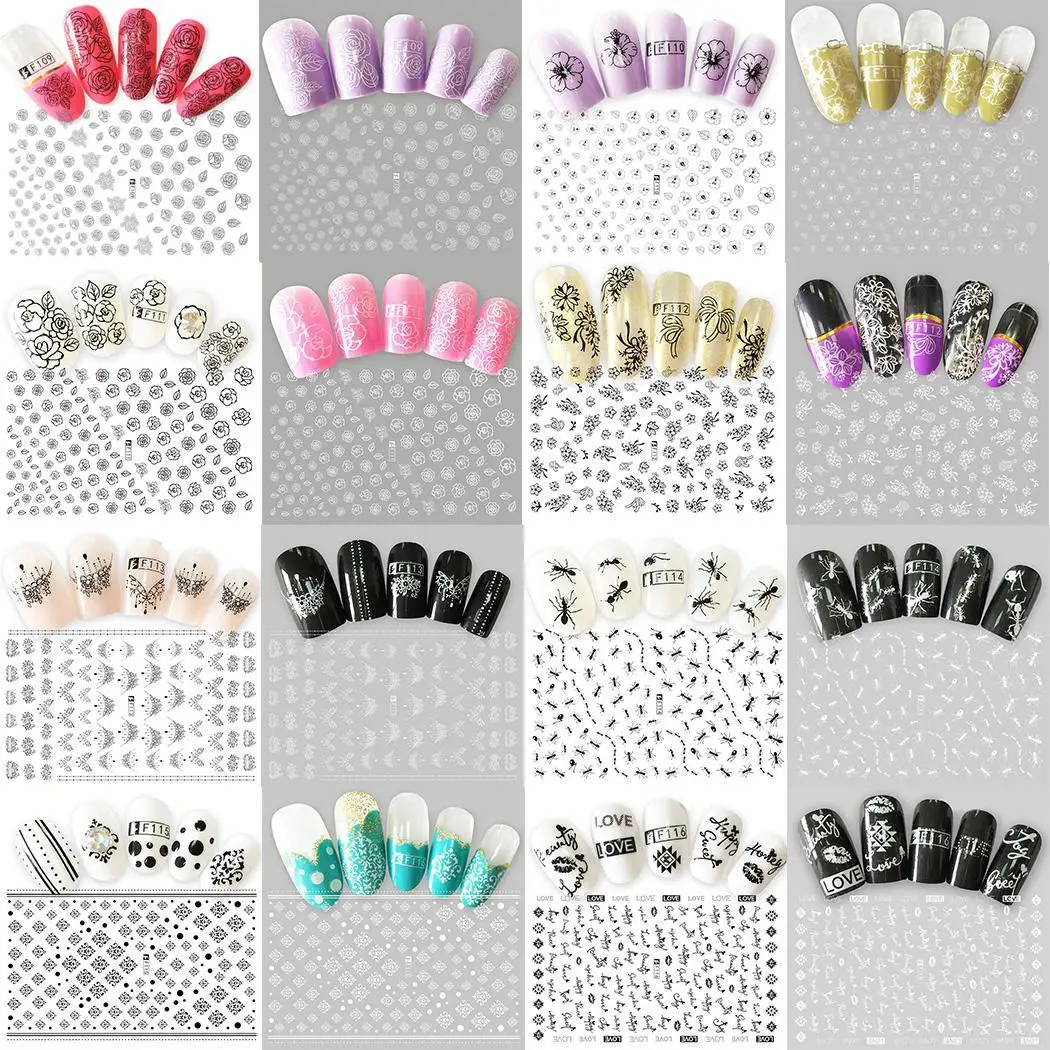 Трафареты напечатанные 3D маникюрный шаблон советы для ногтей 1 упаковка наклейки