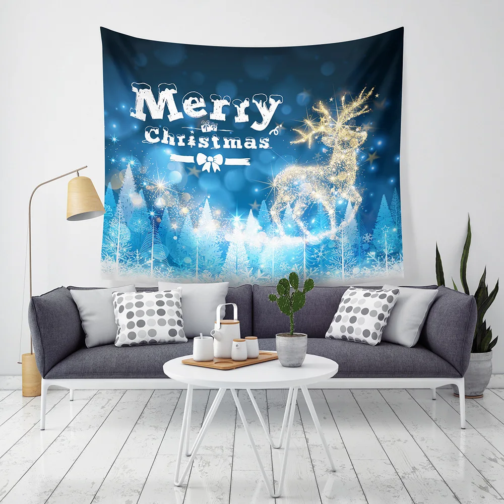 Рождественский гобелен с принтом оленя домашний декор коврик для йоги скатерть