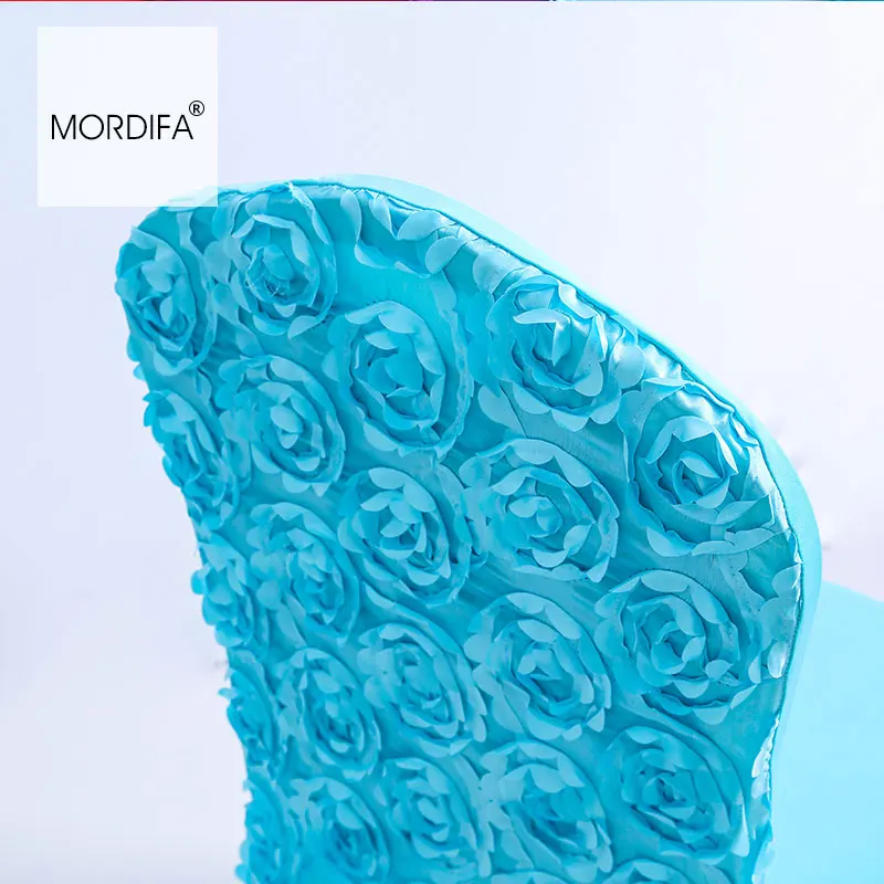 Украшенные цветами chaircovers стрейч розетка вышивка Необычные Royal Blue Обеденный