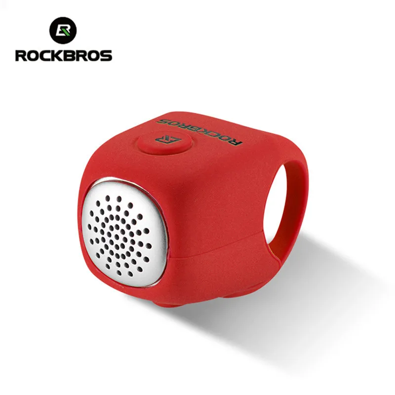 red ROCKBROS Электрический велосипед колокольчик кольцо 110 дБ Рог непромокаемый MTB звонок на велосипедный руль силикагелевый корпус велосипедный Рог колокольчик кольцо - Цвет: red