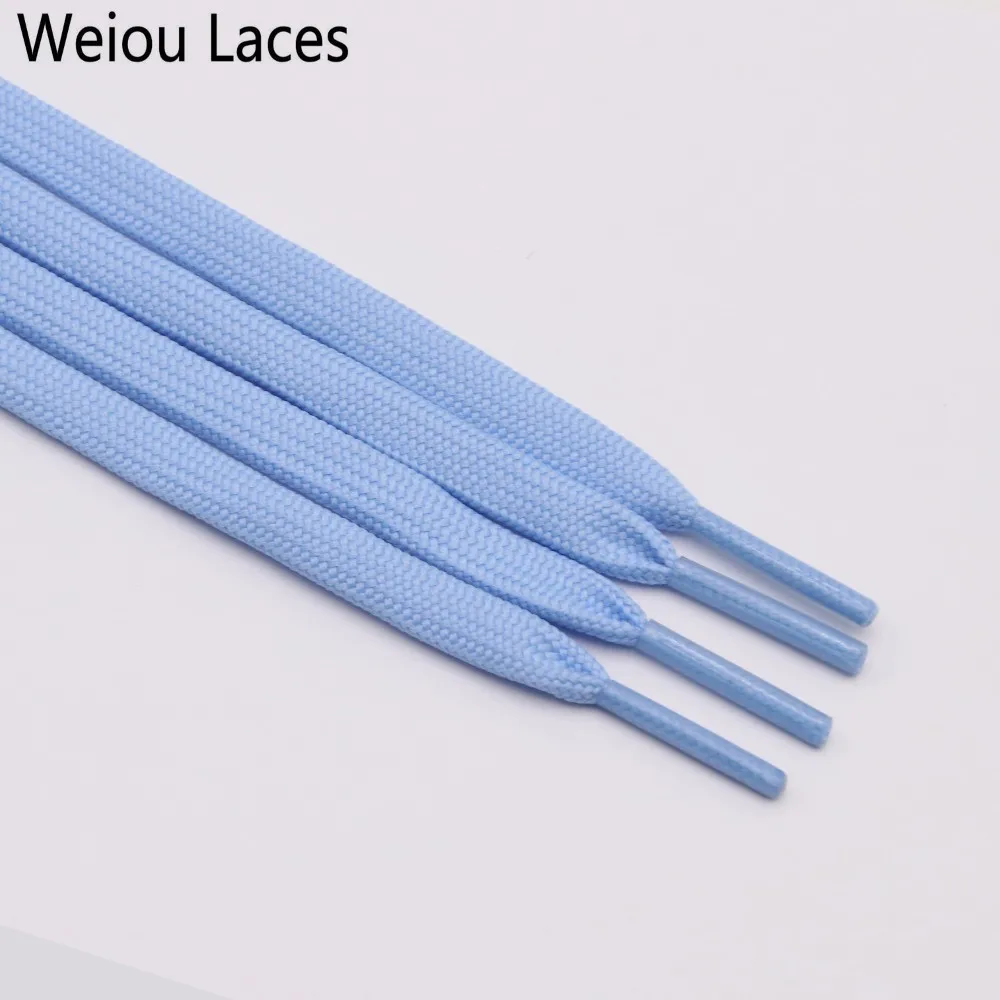 3008 Light blue Weiou Новые 7 мм 34 однотонные шнурки пара классических полых двойных плоских шнурков тканые шнурки Спортивные Повседневные шнурки - Цвет: 3008 Light blue