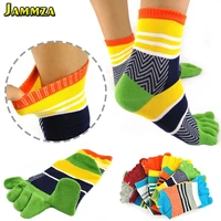 men brand cotton toe socks five fingers colorful breathable sweat casual stripe socks bamboo fiber male meias high quality crew