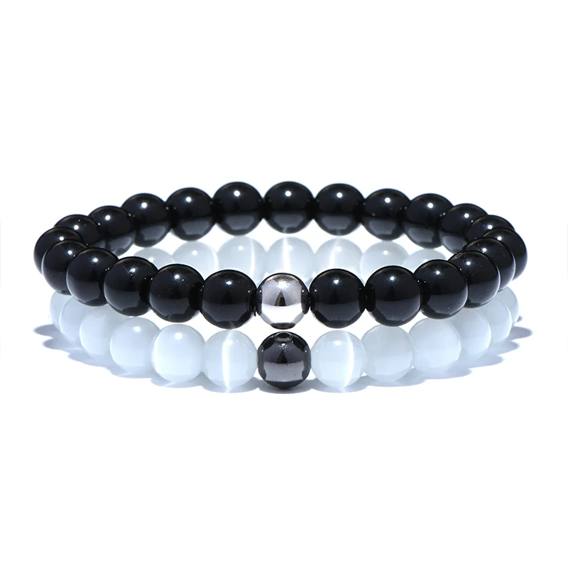 Роскошное ювелирное изделие с натуральным камнем браслет из обсидиана лунным
