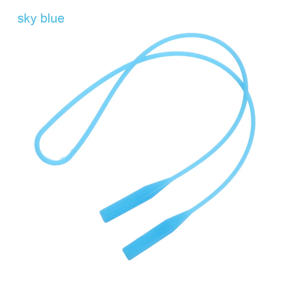 sky blue 1 шт. яркие цвета эластичные силиконовые очки ремни цепочка для солнцезащитных очков спортивные противоскользящие струнные очки веревки ремешок шнур держатель - Цвет: sky blue