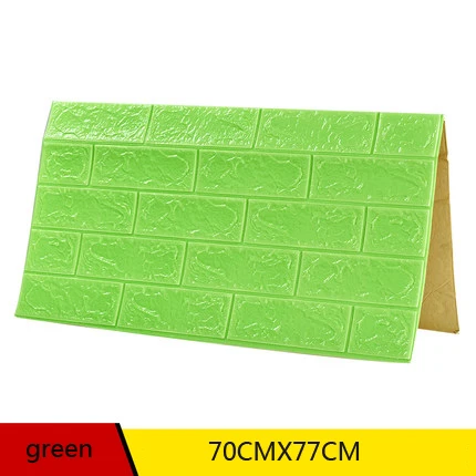 green 3D настенные панели, наклейки для гостиной, 3D кирпичные обои для детской комнаты, спальни, домашний декор, 3D настенные покрытия, самоклеющиеся обои - Цвет: green