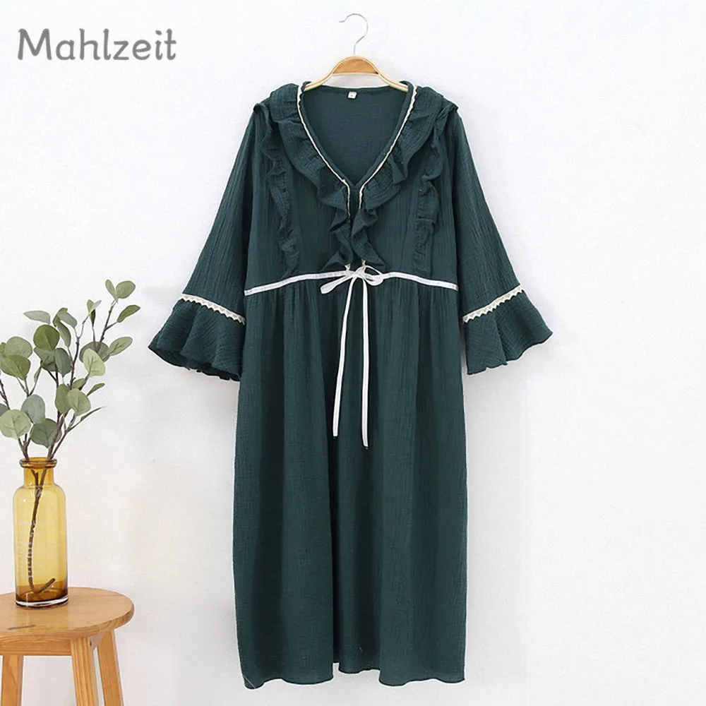 Весна лето 2019 платье для беременных кормящих женщин 100% Хлопковая пижама верхняя