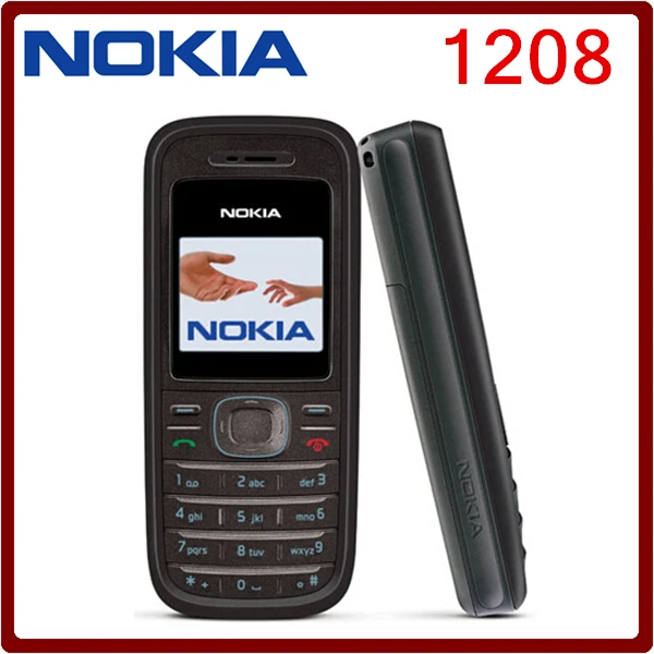 Оригинальный сотовый телефон Nokia 1208 дешевые телефоны GSM разблокированный
