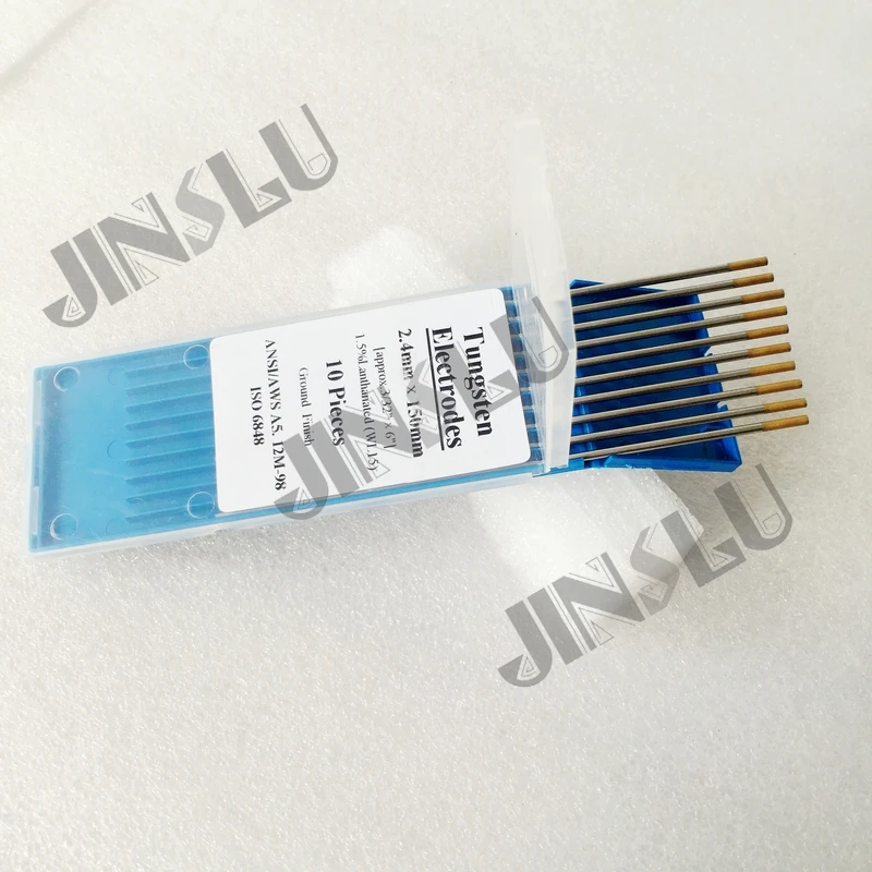 Free shipping TIG Lanthanated Tungsten Electrode Golden Head 2.4mm*150mm 3/32