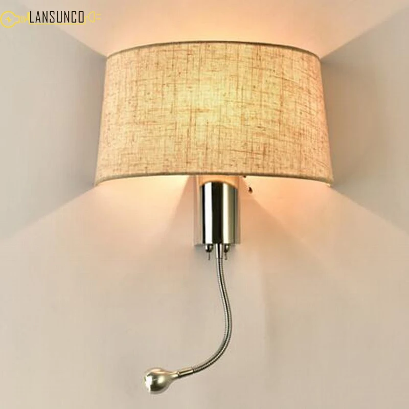Nordic Wall Lights Simple Lamp Modern Wandlamp Creative Glass Fabric Sconce For Bedside Aisle LED Light Fixture | Освещение
