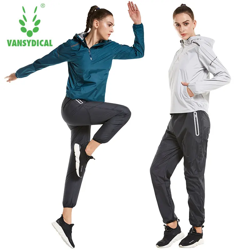 Vansydical женские спортивные костюмы куртка для бега брюки набор Йога спортивный