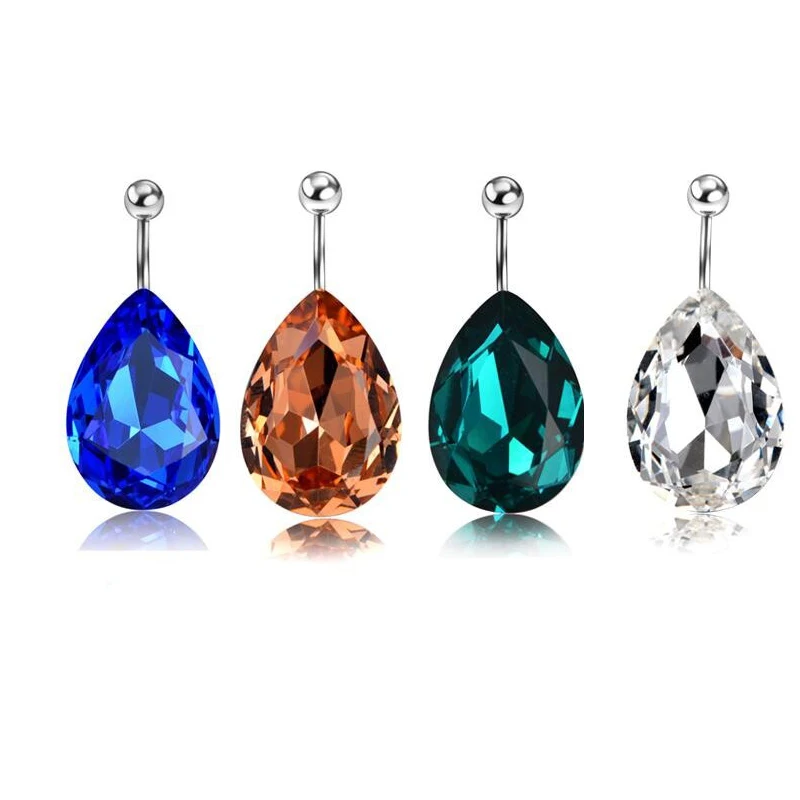 Серьги пупки женские с фианитами 16 г|navel piercing|piercing ombligoearring belly button |