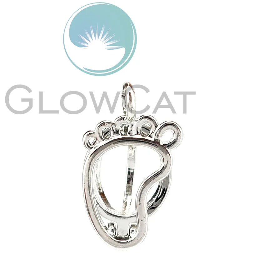 Медная детская ступня каменные бусины клетка кулон диффузор эфирного масла