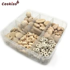 Набор для самостоятельного изготовления ювелирных изделий для ухода, деревянные сердечки, спиральные, продолговатые, прямоугольные, овальные, плоские осколки, бусины, Детские Прорезыватели