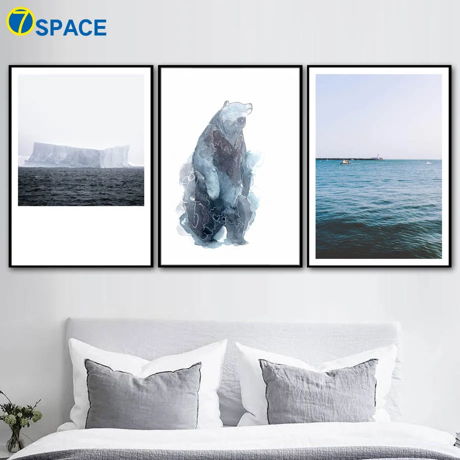 Морской айсберг медведь птица цитаты настенная живопись холст постеры и принты