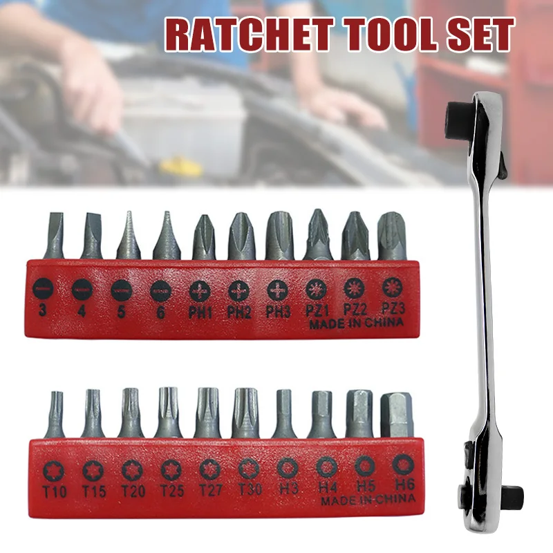 

1 Set Car Repair Ratchet Wrench Socket Combo Tools Kit for Bicycle Motorcycle Repairing WWO66
